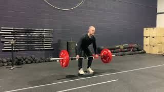 Deficit clean deadlift with tempo eccentric demonstration