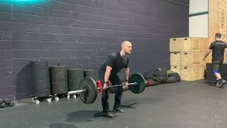 Power clean + hang clean below knee + power jerk demonstration