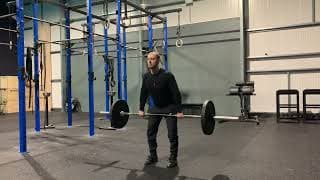 Hang clean (above knee) demonstration