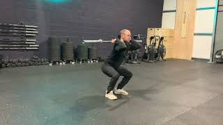 Barbell turtle squats demonstration