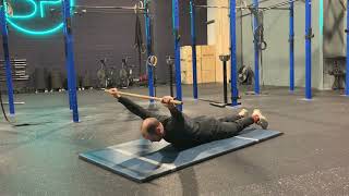 Prone press behind neck demonstration