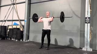 Power clean + hang clean below knee + power jerk demonstration